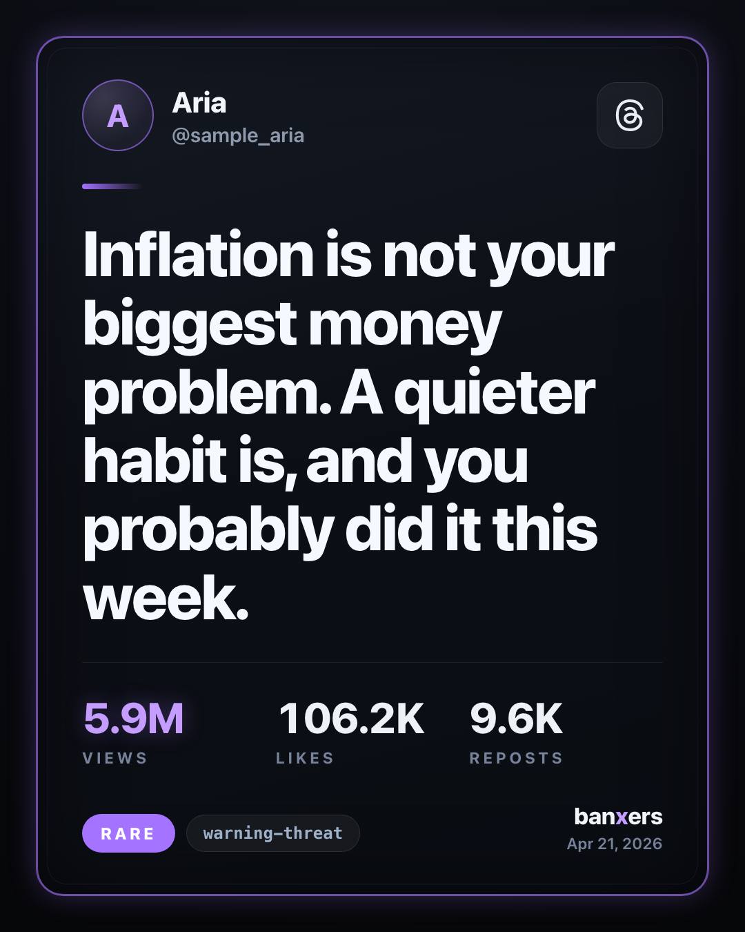 Inflation is not your biggest money problem. A quieter habit is, and you probably did it this week. by Aria
