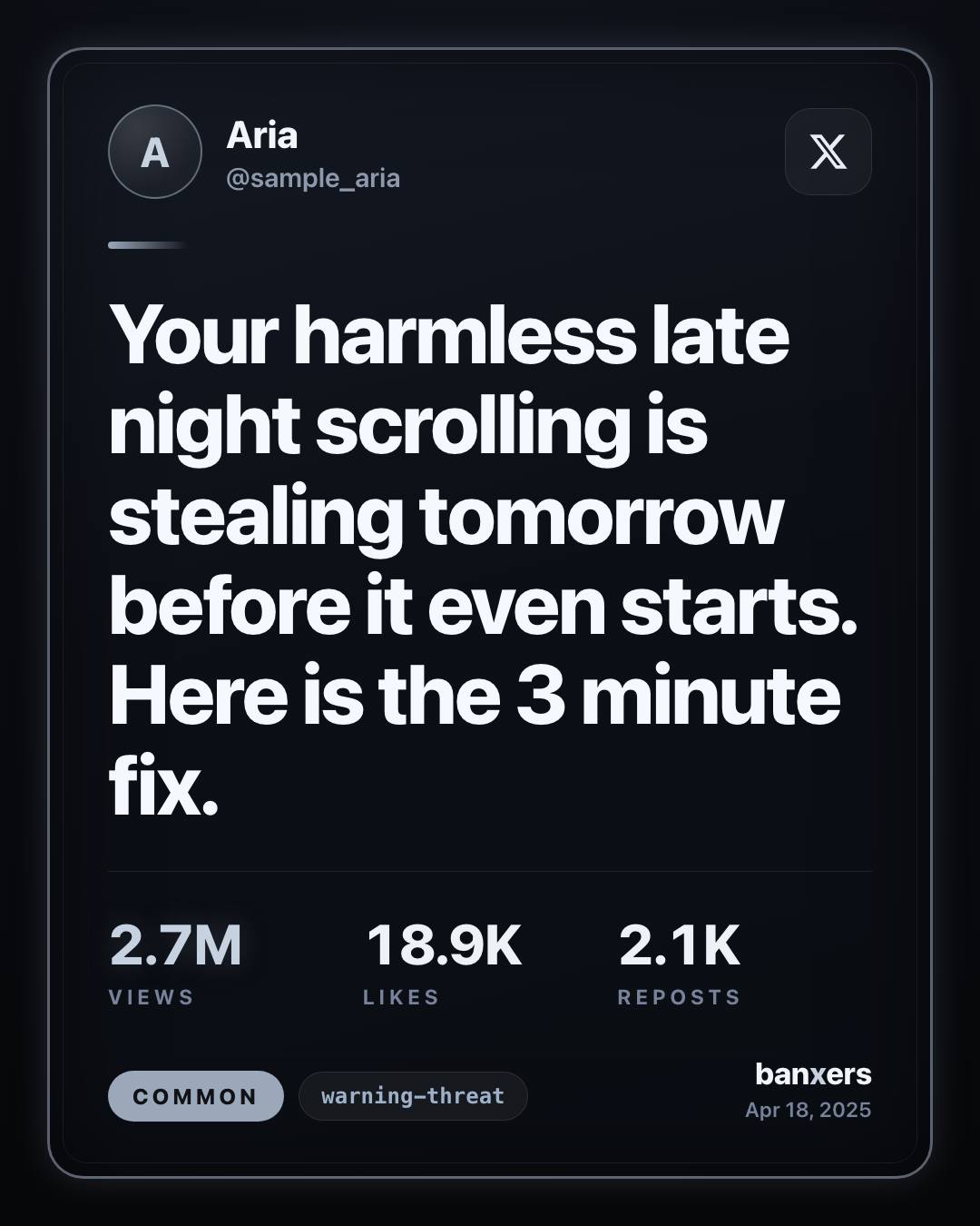 Your harmless late night scrolling is stealing tomorrow before it even starts. Here is the 3 minute fix. by Aria