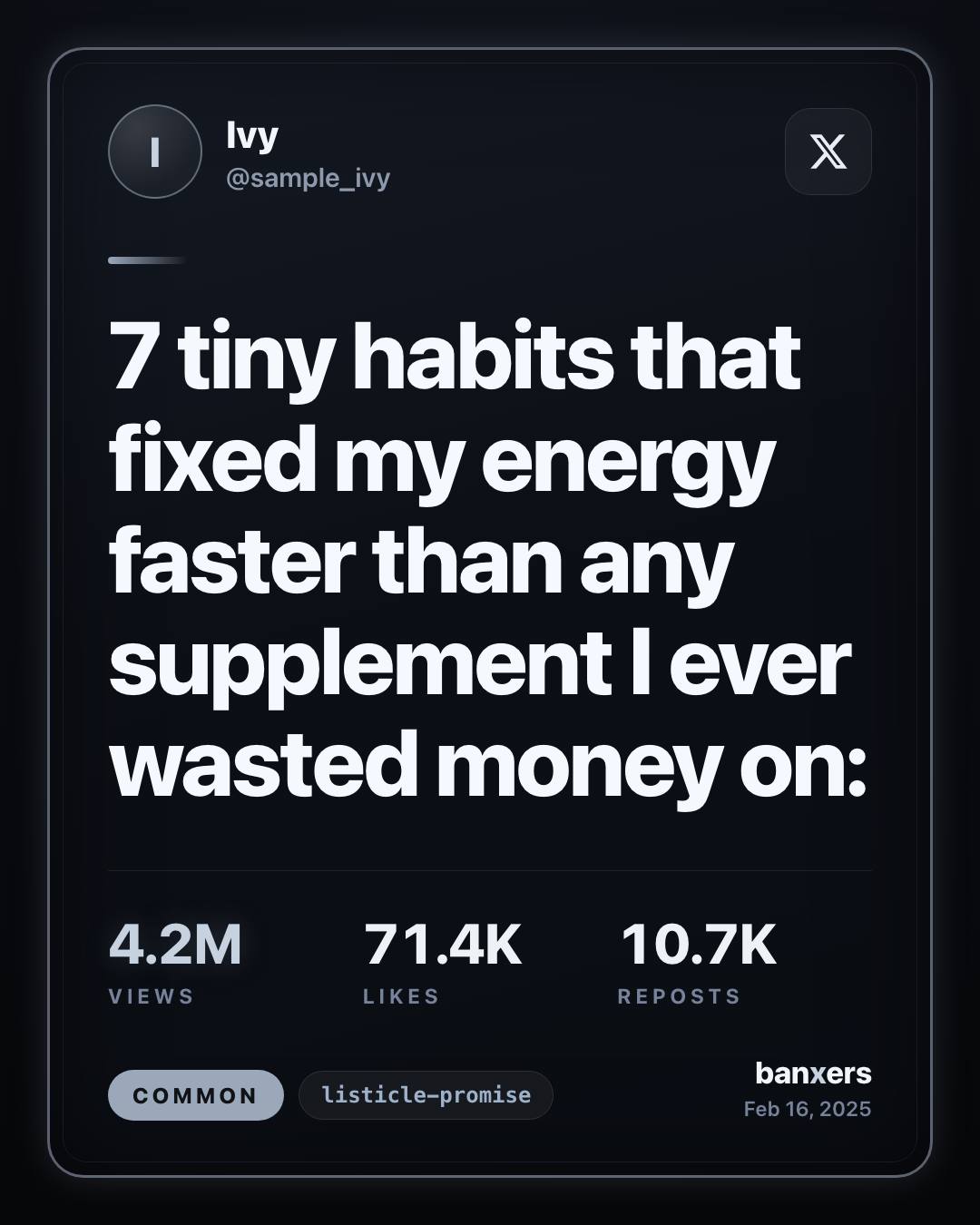 7 tiny habits that fixed my energy faster than any supplement I ever wasted money on: by Ivy