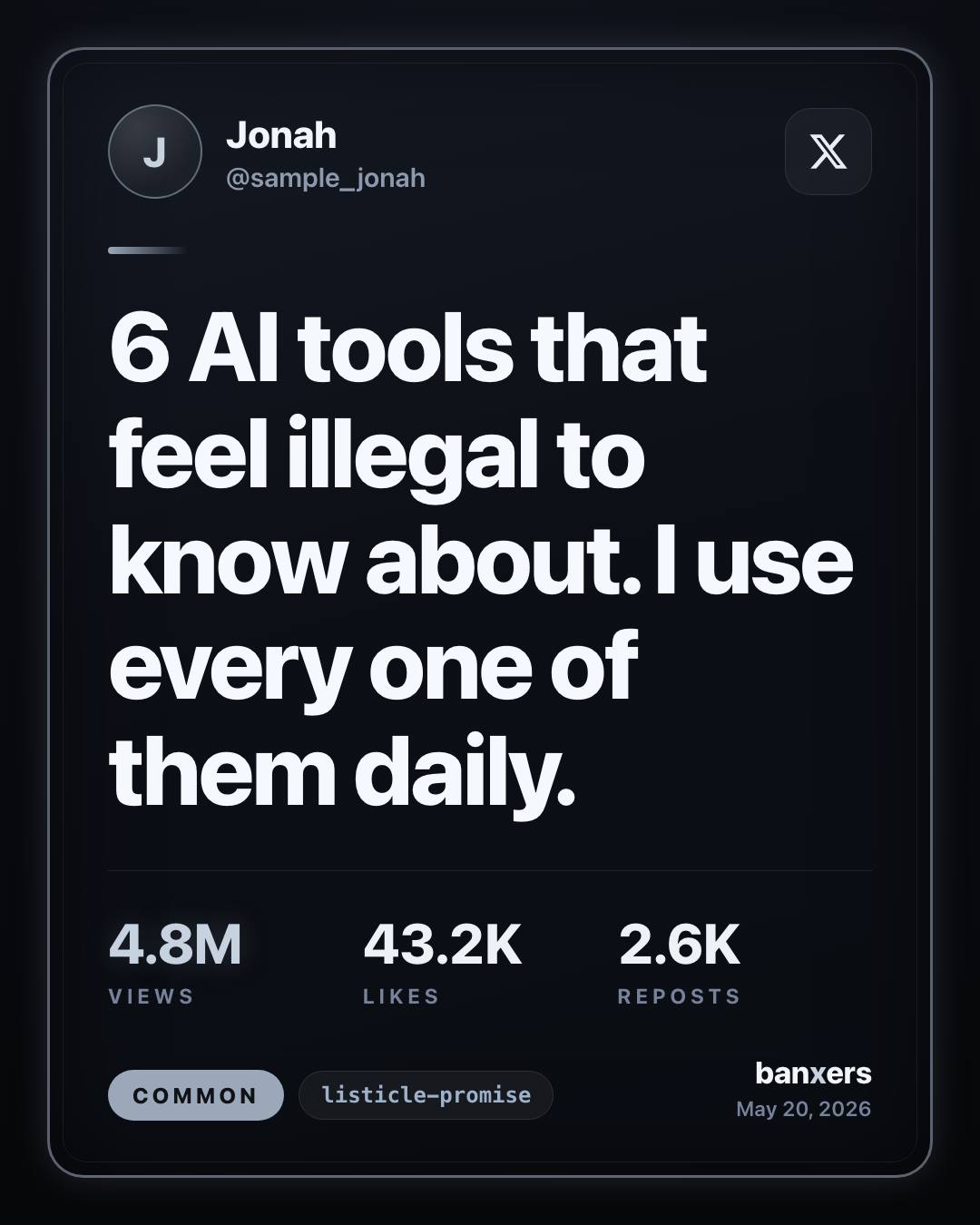 6 AI tools that feel illegal to know about. I use every one of them daily. by Jonah