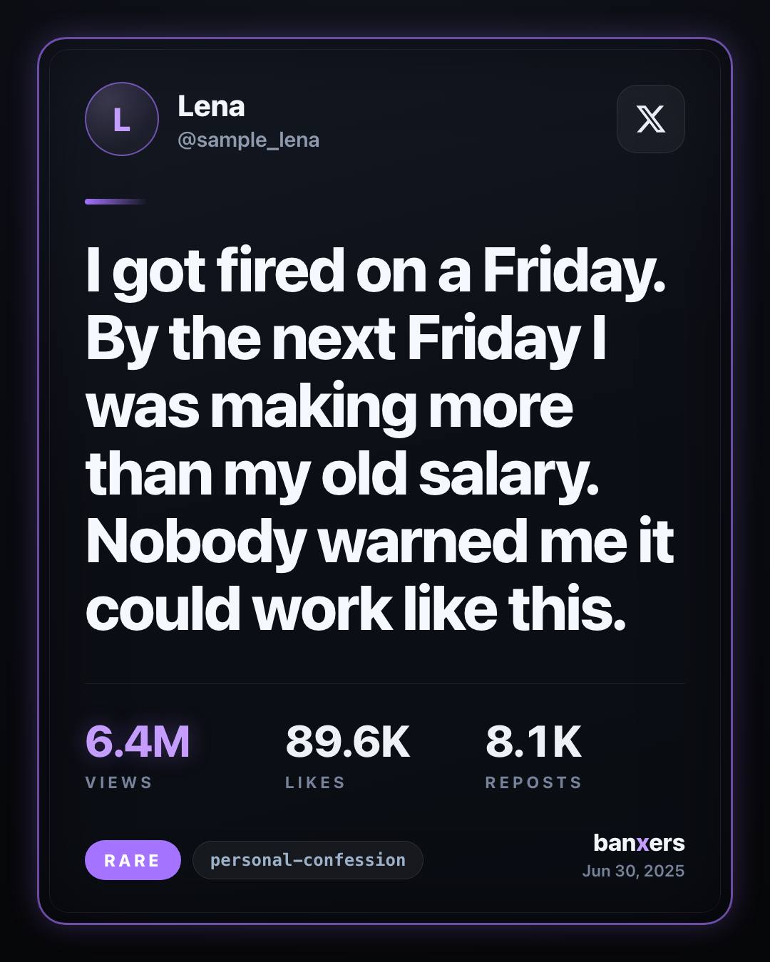 I got fired on a Friday. By the next Friday I was making more than my old salary. Nobody warned me it could work like this. by Lena