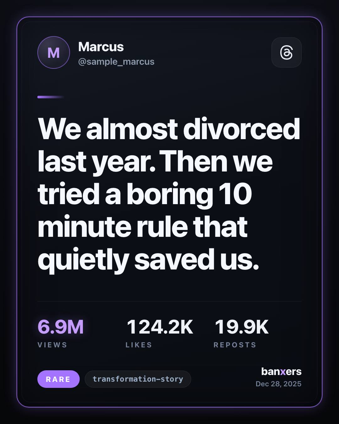 We almost divorced last year. Then we tried a boring 10 minute rule that quietly saved us. by Marcus
