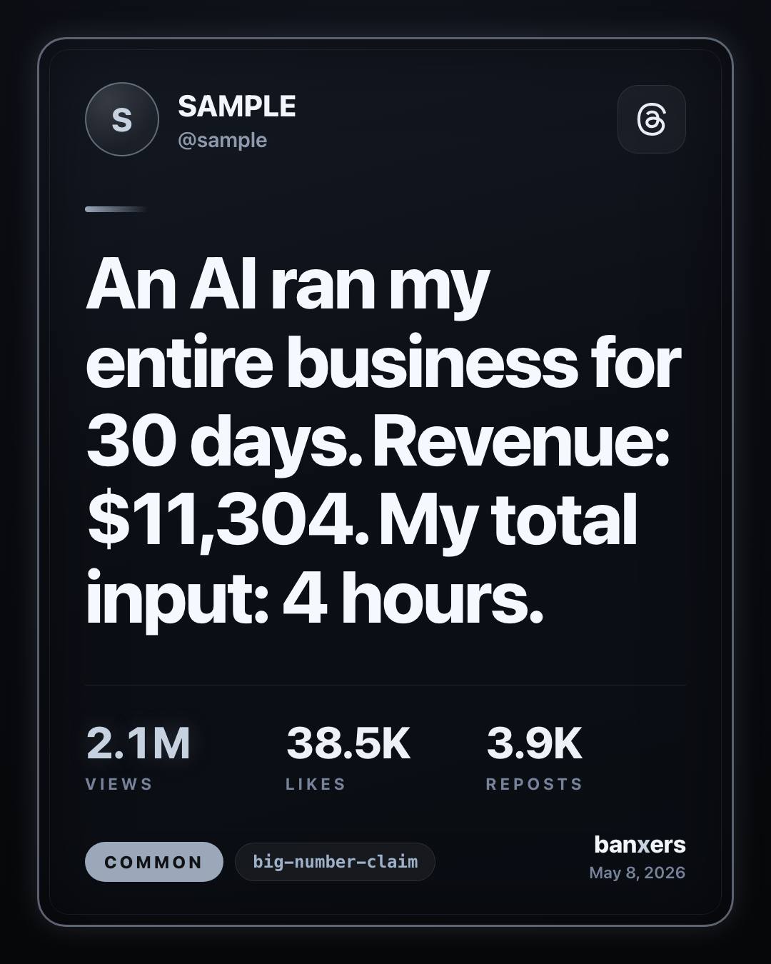 An AI ran my entire business for 30 days. Revenue: $11,304. My total input: 4 hours. by SAMPLE